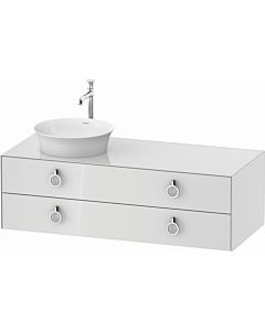 Duravit White Tulip vanity unit WT4992L8585 130 x 55 cm, Weiß Hochglanz , wall-hung, 2 drawers with handle, basin on the left