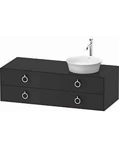 Duravit White Tulip vanity unit WT4992R5858 130 x 55 cm, Graphit , wall-mounted, 2 drawers with handles, basin on the right