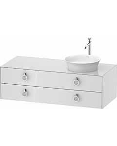 Duravit White Tulip vanity unit WT4992R8585 130 x 55 cm, Weiß Hochglanz , wall hung, 2 drawers with handles, basin on the right