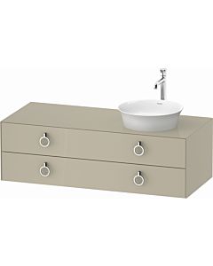 Duravit White Tulip vanity unit WT4992RH3H3 130 x 55 cm, Taupe high gloss, wall hung, 2 drawers with handles, basin on the right