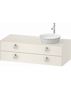 Duravit White Tulip vanity unit WT4992RH4H4 130 x 55 cm, Nordic Weiß Hochglanz , wall-mounted, 2 drawers with handles, basin on the right