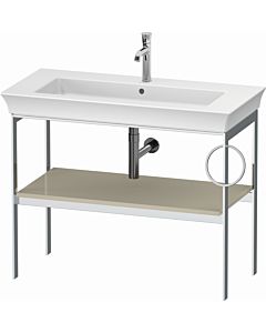 Duravit White Tulip vanity console WT4544RH3H3 98.4 x Taupe high gloss floor standing metal 2000 towel rail right