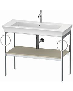 Duravit White Tulip Vanity Console WT4547BH3H3 98.4 x Taupe Gloss Floor Standing Metal 2 Towel Rails