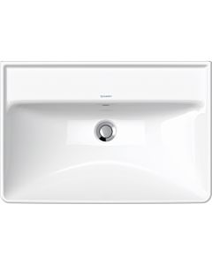 Duravit D-Neo lavabo 23666500601 65cm, wondergliss blanc, sans trou pour robinetterie avec trop-plein