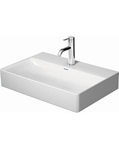 Duravit DuraSquare ground washbasin 2356600014 60x40cm, without overflow, with tap platform, 2 tap holes, white