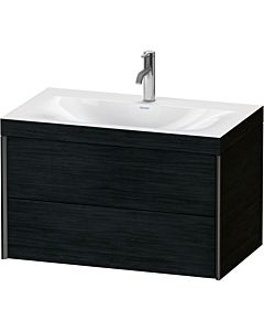 Duravit XViu vanity unit XV4615OB216C 80x48cm, 2 drawers, 2000 tap hole, matt black, Rahmen C, black oak