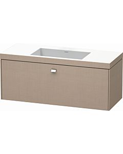 Duravit Brioso c-bonded washbasin with substructure BR4603N1075, 120x48cm, Leinen / chrome, without tap hole