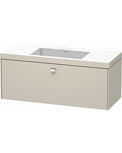 Duravit Brioso c-bonded washbasin with substructure BR4603N1091, 120x48cm, Taupe / chrome, without tap hole