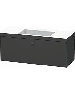 Duravit Brioso c-bonded washbasin with substructure BR4603N4949, 120x48cm, Graphit Matt , without tap hole