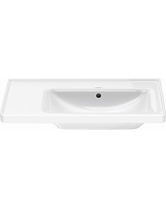 Duravit D-Neo lavabo pour meuble 23708000601 80cm, wondergliss blanc, sans trou pour robinetterie, avec trop-plein, lavabo à droite