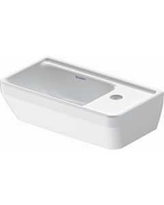 Duravit D-Neo hand wash basin 07394000411 without overflow, with tap hole, right, white wondergliss