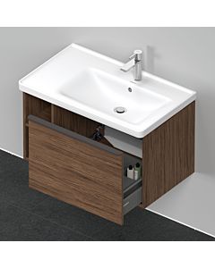 Duravit D-Neo vanity unit DE425702121 78.4 x 45.2 cm, Nussbaum Dunkel , wall-mounted, 2000 pull-out, shelf element on the side