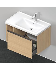 Duravit D-Neo vanity unit DE425703030 78.4 x 45.2 cm, natural oak, wall-mounted, 2000 pull-out, shelf element on the side