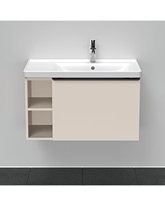 Duravit D-Neo vanity unit DE425709191 78.4 x 45.2 cm, Taupe Matt , wall-mounted, 2000 pull-out, shelf element on the side