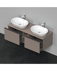 Duravit D-Neo meuble sous-lavabo DE4950B4343 140 x 55 cm, Basalt Matt , suspendu, 2 tiroirs, console 2000 , vasque des deux côtés