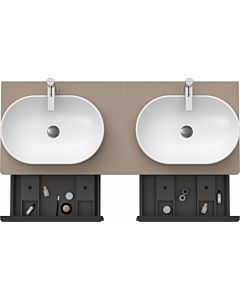 Duravit D-Neo meuble sous-lavabo DE4950B7575 140 x 55 cm, Leinen , suspendu, 2 tiroirs, console 2000 , vasque des deux côtés