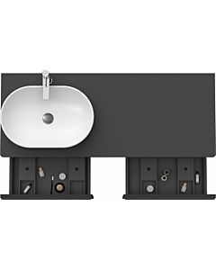 Duravit D-Neo vanity unit DE4950L4949 140 x 55 cm, Graphit Matt , wall- 2000 , match2 console plate, basin on the left