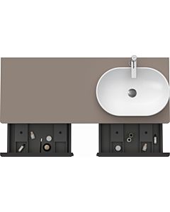 Duravit D-Neo meuble sous-lavabo DE4950R4343 140 x 55 cm, Basalt Matt , suspendu, 2 tiroirs, console 2000 , vasque à droite