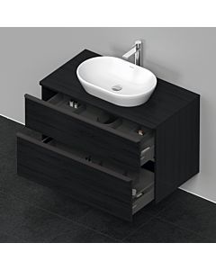 Duravit D-Neo vanity unit DE496801616 100 x 55 cm, black oak, wall-hung, 2 drawers, 2000 console plate
