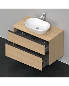 Duravit D-Neo meuble sous-vasque DE496803030 100 x 55 cm, chêne naturel, suspendu, 2 tiroirs, plaque console 2000