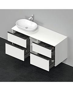 Duravit D-Neo vanity unit DE4970L1818 140 x 55 cm, Weiß Matt , wall-hung, 4 drawers, 2000 console plate, basin on the left