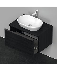 Duravit D-Neo vanity unit DE494701616 80 x 55 cm, black oak, wall-mounted, 2000 pull-out, 2000 console plate