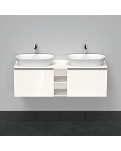 Duravit D-Neo meuble sous-lavabo DE4950B2222 140 x 55 cm, Weiß Hochglanz , suspendu, 2 tiroirs, console 2000 , vasque des deux côtés