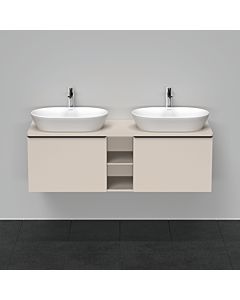 Duravit D-Neo meuble sous-vasque DE4950B9191 140 x 55 cm, Taupe Matt , suspendu, 2 tiroirs, console 2000 , vasque des deux côtés