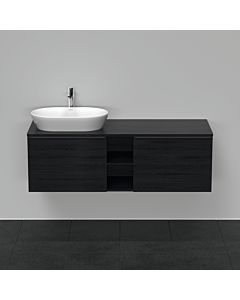 Duravit -vasque match0 D-Neo DE4950L1616 140 x 55 cm, chêne noir, 2000 , plaque console match1, vasque à gauche