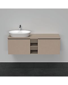 Duravit D-Neo meuble sous-vasque DE4950L7575 140 x 55 cm, Leinen , 2000 , plaque console match2, vasque à gauche