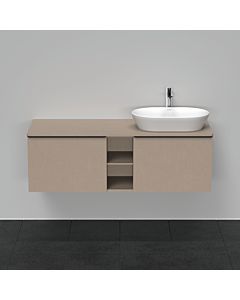 Duravit D-Neo meuble sous-lavabo DE4950R7575 140 x 55 cm, Leinen , suspendu, 2 tiroirs, console 2000 , vasque à droite