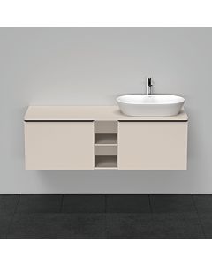 Duravit D-Neo meuble sous-lavabo DE4950R9191 140 x 55 cm, Taupe Matt , suspendu, 2 tiroirs, console 2000 , vasque à droite