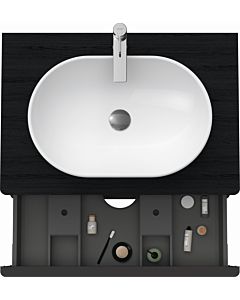 Duravit D-Neo vanity unit DE496701616 80 x 55 cm, black oak, wall-hung, 2 drawers, 2000 console plate