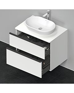 Duravit D-Neo meuble sous-vasque DE496701818 80 x 55 cm, Weiß Matt , suspendu, 2 tiroirs, plaque console 2000