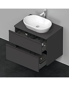 Duravit D-Neo meuble sous-vasque DE496704949 80 x 55 cm, Graphit Matt , suspendu, 2 tiroirs, plaque console 2000