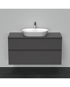 Duravit D-Neo meuble sous-vasque DE496904949 120 x 55 cm, Graphit Matt , suspendu, 2 tiroirs, plaque console 2000