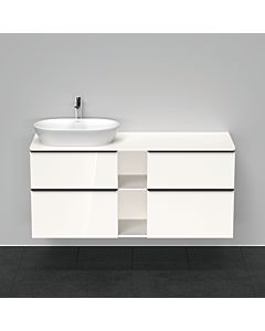 Duravit D-Neo meuble sous-vasque DE4970L2222 140 x 55 cm, Weiß Hochglanz , suspendu, 4 tiroirs, 2000 , vasque à gauche