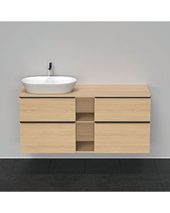 Duravit D-Neo meuble sous-vasque DE4970L3030 140 x 55 cm, chêne naturel, suspendu, 4 tiroirs, 2000 , vasque à gauche