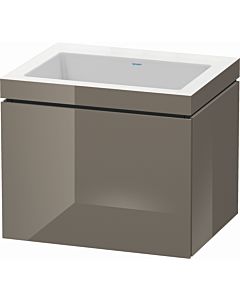 Duravit L-Cube vanity unit LC6916N8989 60 x 48 cm, without tap hole, flannel gray high gloss, 2000 pull-out