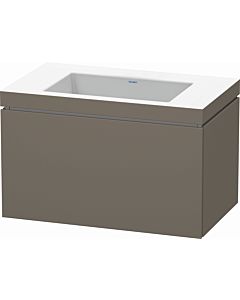 Duravit L-Cube vanity unit LC6917N9090 80 x 48 cm, without tap hole, flannel gray silk matt, 2000 pull-out
