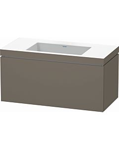 Duravit L-Cube vanity unit LC6918N9090 100 x 48 cm, without tap hole, flannel gray silk matt, 2000 pull-out