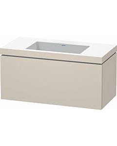 Duravit L-Cube vanity unit LC6918N9191 100 x 48 cm, without tap hole, matt taupe, 2000 pull-out