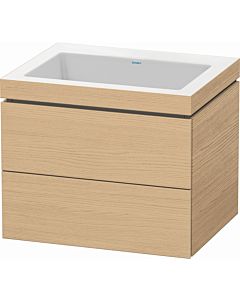 L-Cube Duravit vasque LC6926N3030 60 x 48 cm, sans trou pour robinet, chêne naturel, 2 tiroirs