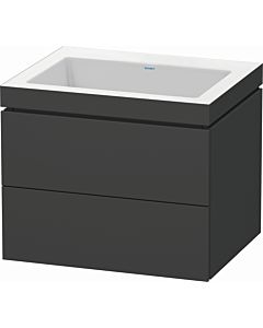 L-Cube Duravit vasque LC6926N4949 60 x 48 cm, sans trou pour robinet, graphite mat, 2 tiroirs