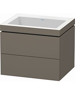 Duravit L-Cube vanity unit LC6926N9090 60 x 48 cm, without tap hole, flannel gray satin finish, 2 drawers