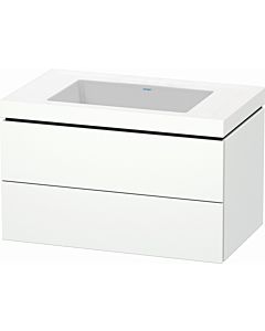 Duravit L-Cube vanity unit LC6927N1818 80 x 48 cm, without tap hole, matt white, 2 drawers