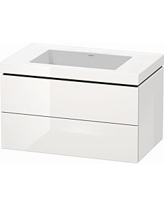 Duravit L-Cube vanity unit LC6927N2222 80 x 48 cm, without tap hole, white high gloss, 2 drawers