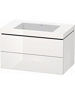 Duravit L-Cube vanity unit LC6927N8585 80 x 48 cm, without tap hole, white high gloss, 2 drawers