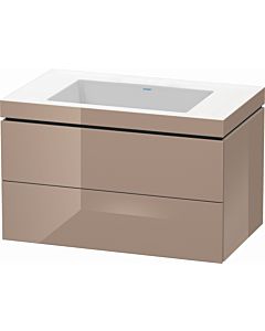 Duravit L-Cube vanity unit LC6927N8686 80 x 48 cm, without tap hole, cappuccino high gloss, 2 drawers