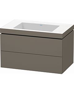 Duravit L-Cube vanity unit LC6927N9090 80 x 48 cm, without tap hole, flannel gray satin finish, 2 drawers